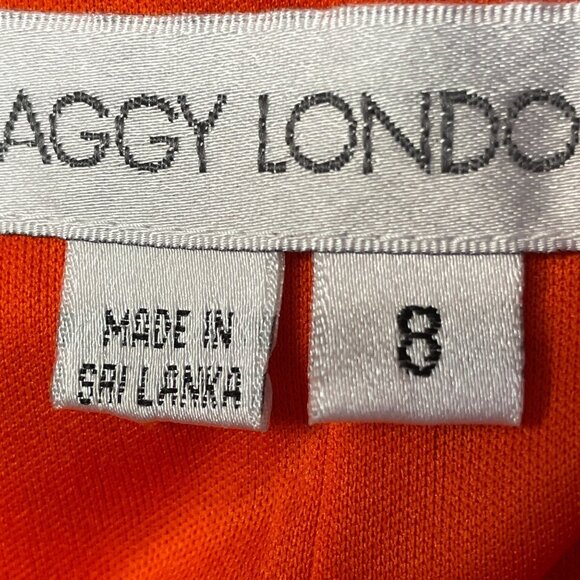 Vintage Womens Baroque Equestrian Chain Print Dress NWT Sz 8 Orange Flowy Knit - Picture 12 of 12